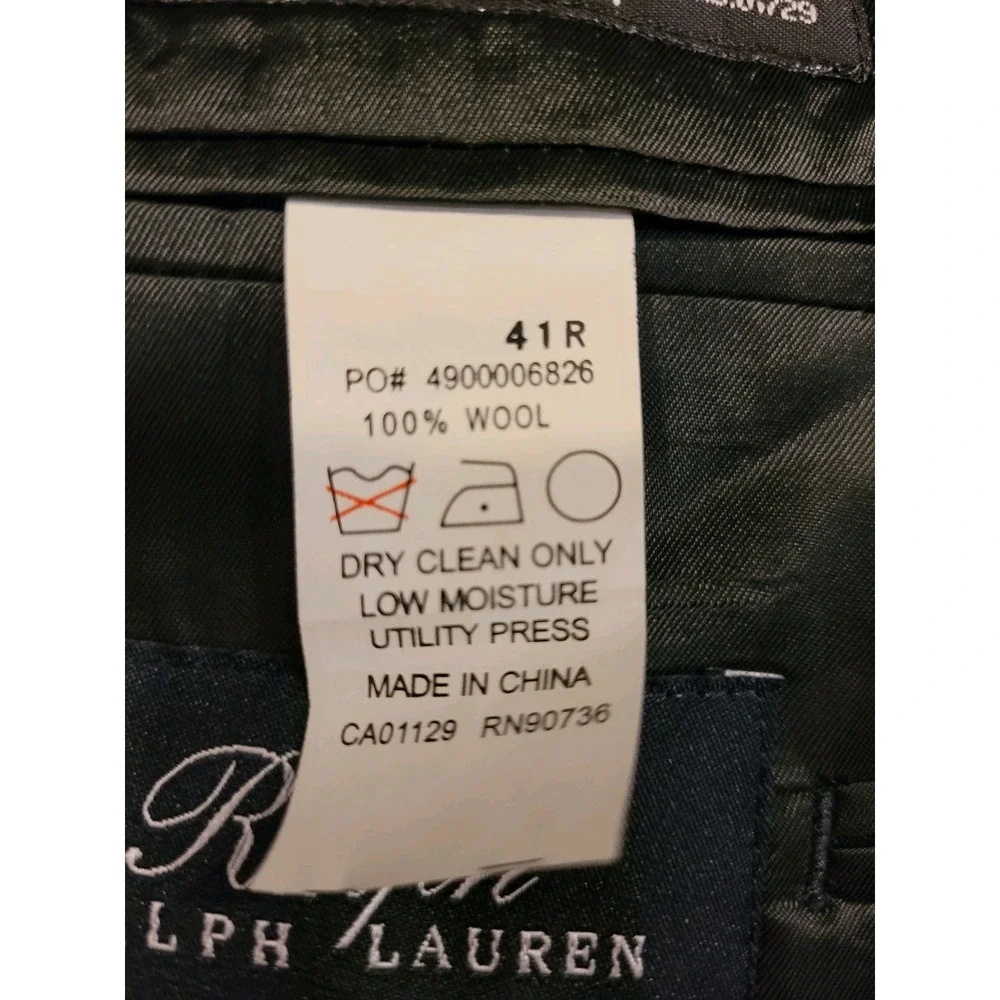 Ralph Ralph Lauren 41R‎ Men's Wool Three Button Pinstripe Blazer Double Vent